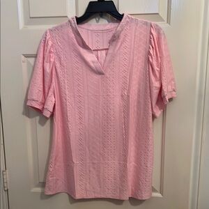 Pink Eyelet Women's Top